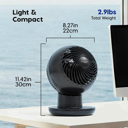 IRIS USA WOOZOO Air Circulator Fan with Remote, Oscillating, 5 Speeds, 82ft Max Air Distance, 90° Adjustable Tilt, 30db Quiet Motor, Small Fan for Bedroom, Office, Dorm, White