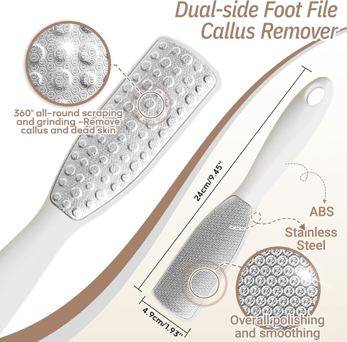New Foot Brush with Adjustable Long Handle, 3-in-1 Foot Scrubber for Wet or Dry Brushing, 10.2’’- 27.5’’ Foot Scrub Brush for Senior, Pregnant, Disabled, or Injured, Gift-Box Packed(White)