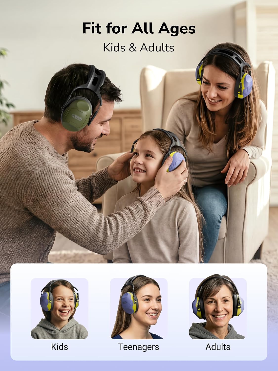 Dr.meter Ear Protection Ear Muffs, Noise Cancelling Headphones for Adults Kids 31dB Earmuffs for Noise Reduction, Hearing Protection for Shooting Gun Range, Mowing, Monster Jam, Sensory, Fireworks