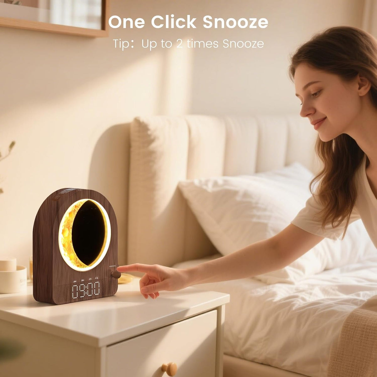 Sunrise Alarm Clock, White Noise Machine, Wood Grain