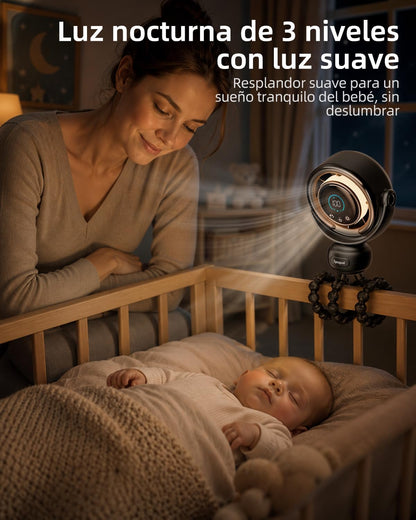 Spopal Portable Baby Stroller Fan, 120° Auto Swing, LED Display- Beige