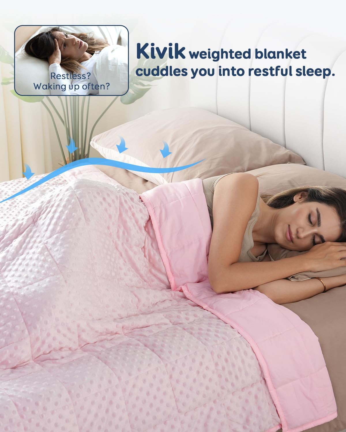 Kivik 2 lbs Weighted Lap Pad, Ultra Soft Minky Dotted Heavy Blankets Throw for Better Study Relaxing & Sleeping, Machine Washable, 20 x 30 Inches, Purple
