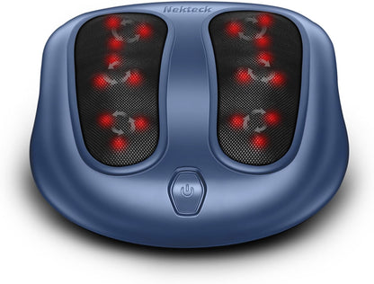 Nekteck Foot Massager with Heat, Shiatsu Heated Electric Kneading Foot Massager Machine for Neuropathy, Plantar Fasciitis, Feet Massage for Pain Relief, Circulation, Ideal Gifts for Man Woman Her Him