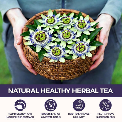 WOTIHA 55 Count Premium Passion Flower Tea Bags - 100% Natural & Pure, Supports Relaxation & Better Sleep, Non-GMO Caffeine-Free, Additive-Free, Sugar-Free, Vegan.