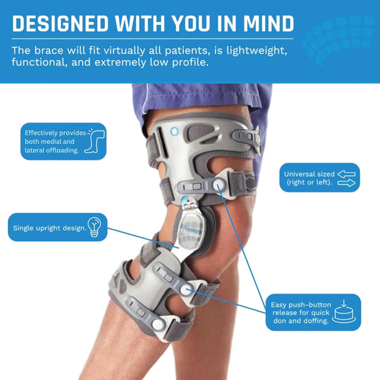 Ovation Medical Game Changer Unloader Left Knee Brace - Lightweight, Low Profile OA Knee Brace for Arthritis Pain and Support - Premium Knee Support for Medial and Lateral Knee Pain (Left)