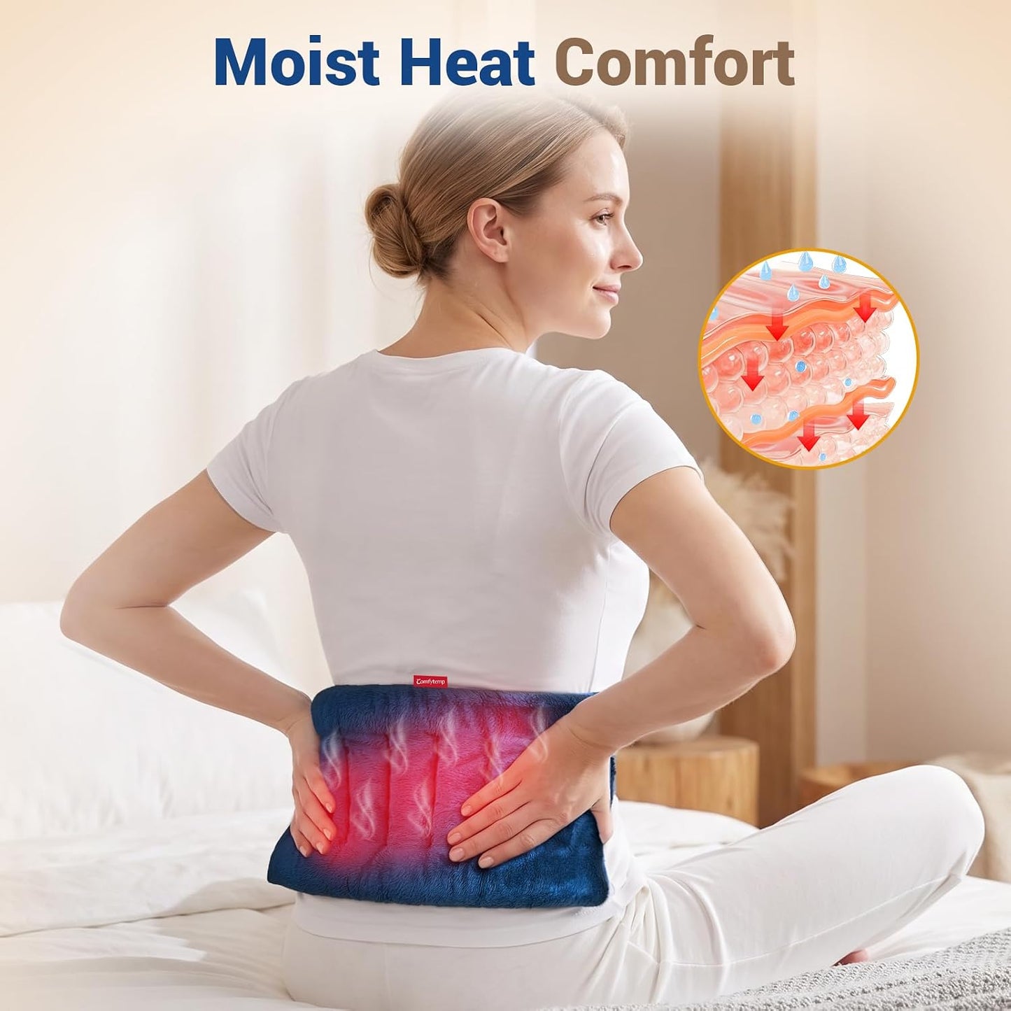 Comfytemp Large Microwave Heating Pad for Sciatica, Back Pain Relief, Period Cramps, FSA Eligible HSA, Fathers Day Dad Men Gift,12"x22" 3.6LB Moist Microwavable Heating Pads, Warm Compress Women Gift