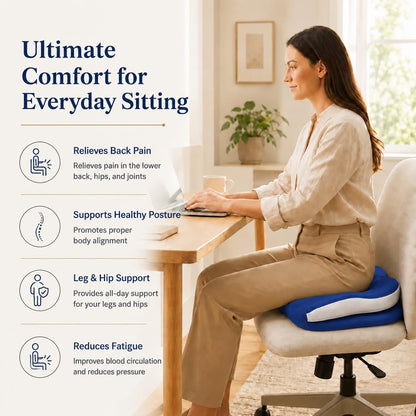 Seat Cushions for Office Chairs Wheelchair Cushion for Long Sitting Back Pain，Memory Foam Seat Car Computer Desk Chair Cushion，Coccyx Cushion for Tailbone Pain Relief Cushion Office Chair Black
