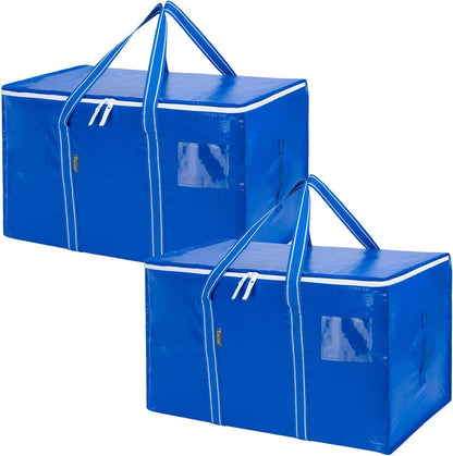 BALEINE Oversized Moving Bags with Reinforced Handles, Heavy-Duty Storage Tote for Clothes, Moving Supplies (Clear)