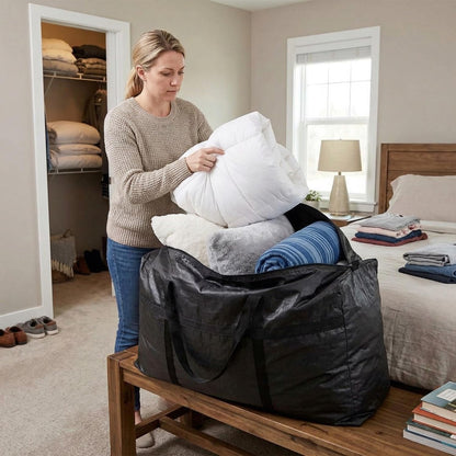 Heavy Duty Storage Bag with Handles for Moving & Storage (46Gal - 1 Pack)