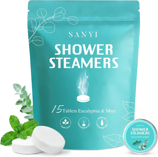 Shower Steamers Aromatherapy 15Pack, Eucalyptus & Mint, Gifts for Men Women