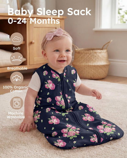 Yoofoss Baby Sleep Sack Baby Wearable Blanket 100% Cotton 2-Way Zipper Toddler Sleeping Sack