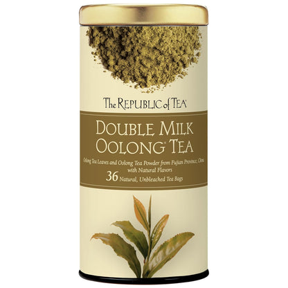 The Republic of Tea — Double Milk Oolong Tea Tin, 36 Tea Bags, Naturally Caffeinated