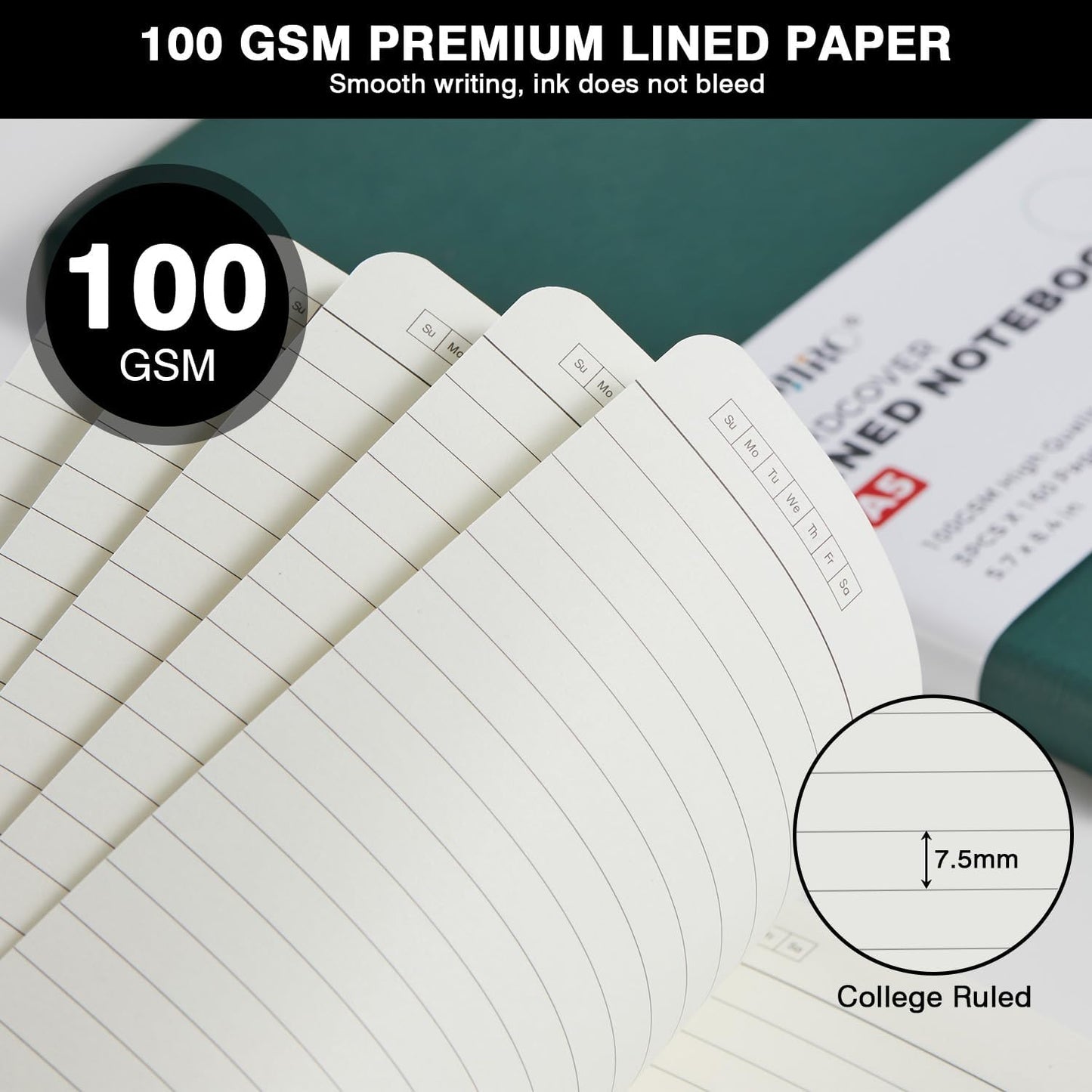 NIRMIRO (3 Pack) Pocket Notebook Small Journal with Pen, 3.7" x 5.7", A6 Mini Notebook for Women Men Work Writing, Hardcover Small Pocket Notepad with 100Gsm Premium Thick Lined Paper, Black Leather