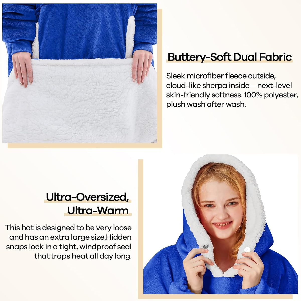 yescool Wearable Blanket Hoodie as Christmas Birthday Gifts for Women Mom - Colors A