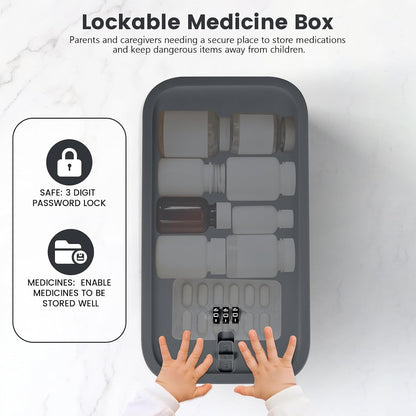 Small Lock Box, Lockable Storage Box with Combination Code for Medication Safe, Medicine Lock Box for Pills/First Aid Kits/Food/Snack Phone Jail, Locked Container for Home/Fridge/Office/School (Pink)