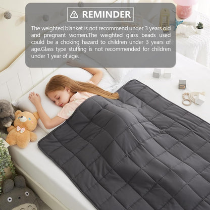 L'AGRATY Weighted Lap Pad 7lb: Small Weighted Blanket for Adults - Cooling Portable Travel Blanket for Relaxation Sleeping - Washable All-Season (29" x 24")