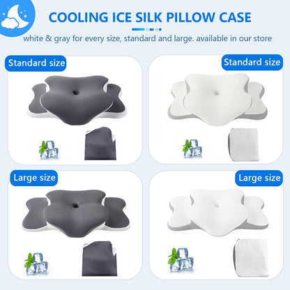 Ergo Pillow for Sleep Apnea, Neck Pain, and Snoring Relief | Cervical Neck Pillow for Neck Pain Relief & Side Sleeper | Orthopedic Memory Foam with Ergonomic Neck Support, Gray, Standard