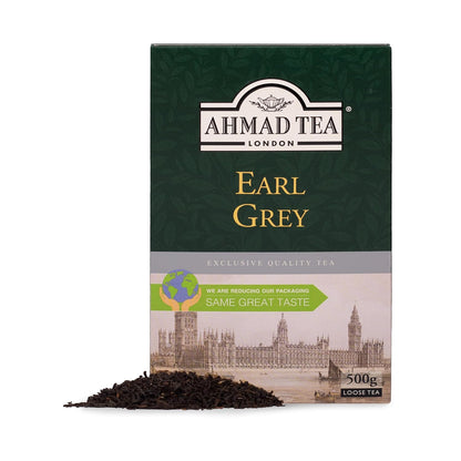 Ahmad Tea Earl Grey Loose Leaf, Black Caffeinated 500g Value-Size Box