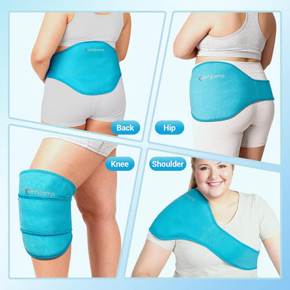 Comfytemp Large Ice Pack for Injuries Reusable Gel Ice Pack for Lower Back Pain Relief, Sciatica, Hot Cold Wrap Compress Recovery Item for Surgery, Swelling, Lumbar, Shoulder, Knee, Hip, for Men Women