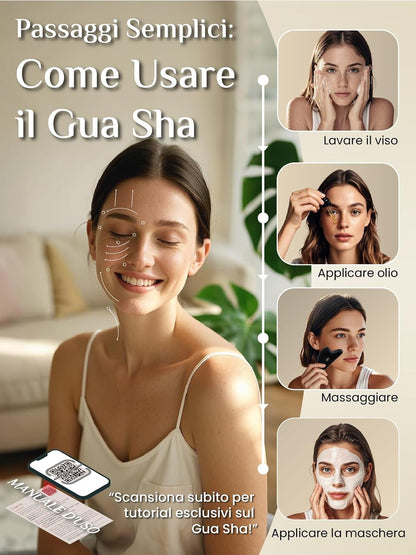 Rena Chris Gua Sha Facial Tools, Stainless Steel Guasha Tool for Acupuncture, Manual Massage Tool for Jawline Sculpting and Puffiness Reducing, Gua Sha Facial Massage Tool, Skin-Care Gift (Silver)