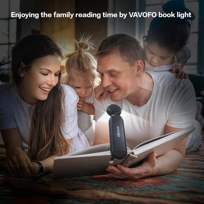 VAVOFO USB Rechargeable Book Light, Blue Light Blocking, Amber Clip-On Bookmark Shaped Reading Light, Eye Care 6 LEDs With 9 Lighting Modes for Bookworms (Grey)