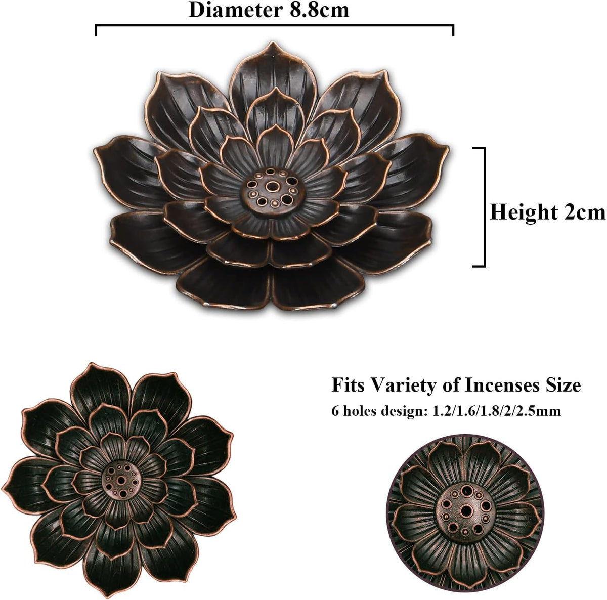 SLKIJDHFB Incense Burner - Lotus Incense Stick Holder 2Pcs