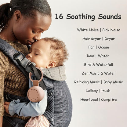 Portable Sound Machine for Baby Kids | White Noise | Sleep Soother | 16 Soothing Sounds | Timer | Memory Function | 30H | Shush | Travel | Registry Gift | Newborn Essentials | Extended Battery Edition