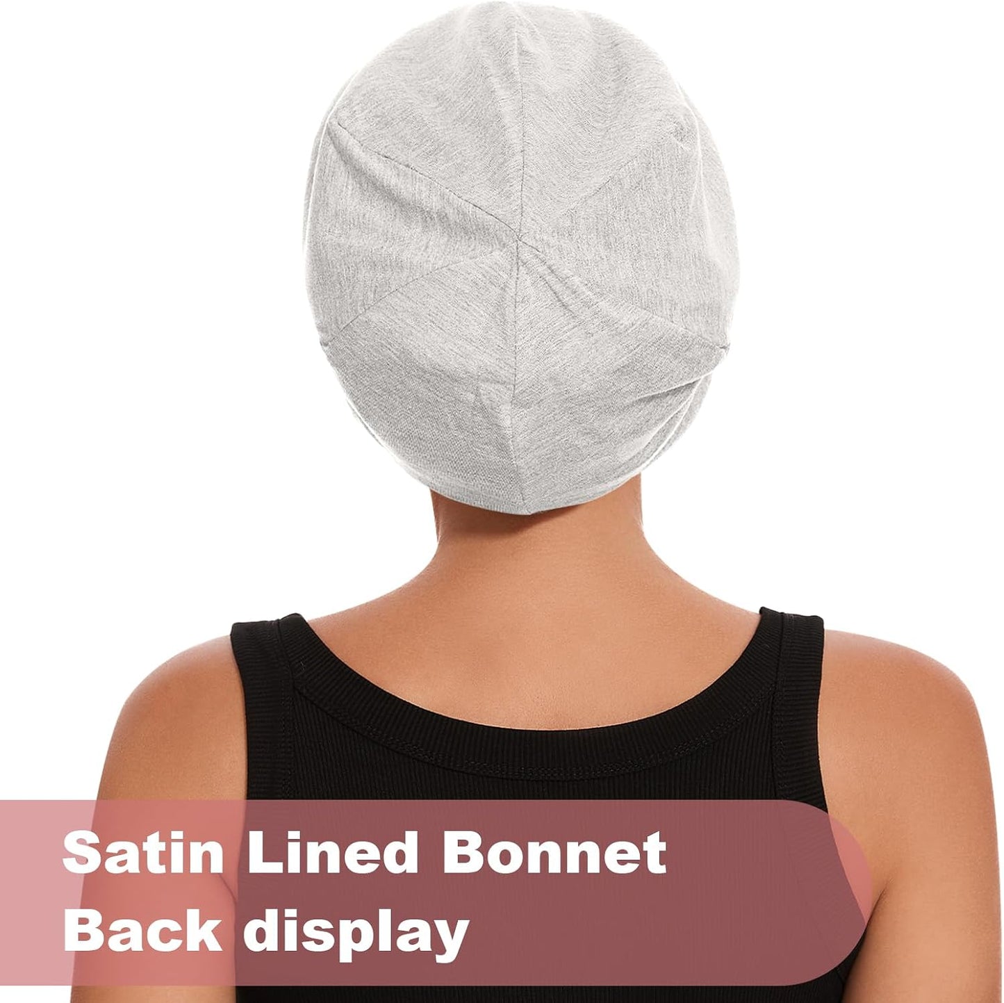 ZHENSILK Silk Bonnet for Sleeping Women, Adjustable Silky Satin Lined Sleep Cap, Silk Hair Wrap Slouch Beanie Hat