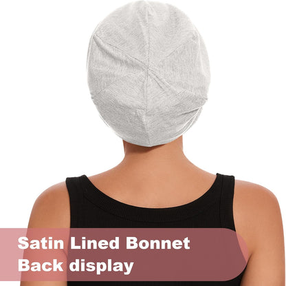 ZHENSILK Silk Bonnet for Sleeping Women, Adjustable Silky Satin Lined Sleep Cap, Silk Hair Wrap Slouch Beanie Hat