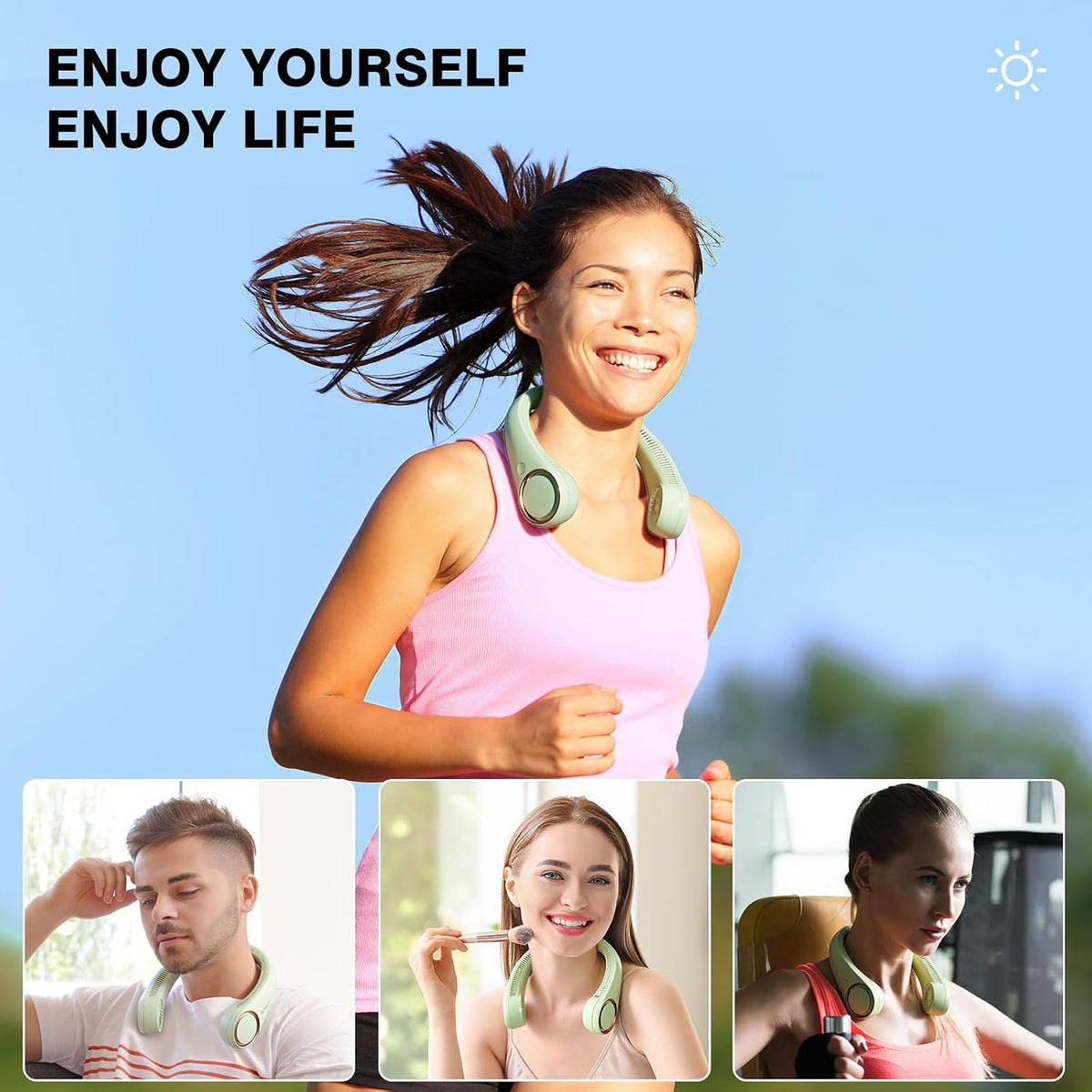 Morelax Neck Fan, USB Rechargeable Personal Fan,Hand Free Bladeless Portable Fans,4000 mAh, 3 Speeds,72 Air Faster softer 360° Cooling, Ultra Quiet,Gift Suitable for Home, Office, Travel, Sports