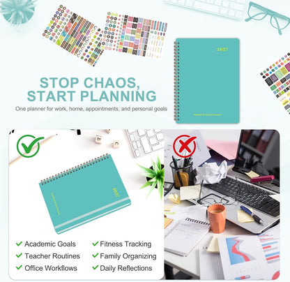 Planner 2026-2027, Weekly and Monthly Calendar Planner, JUL 2026 - JUN 2027 - Colors B