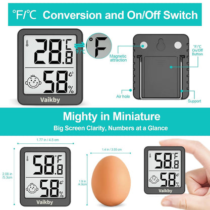 Indoor Humidity Meter Hygrometer 3Pack, Room Thermometer for Accurate Room Temperature Monitor, Digital Hygrometer with Indoor Thermometer for Home, Baby Nursery, and Humidity Sensor Enhanced Comfort