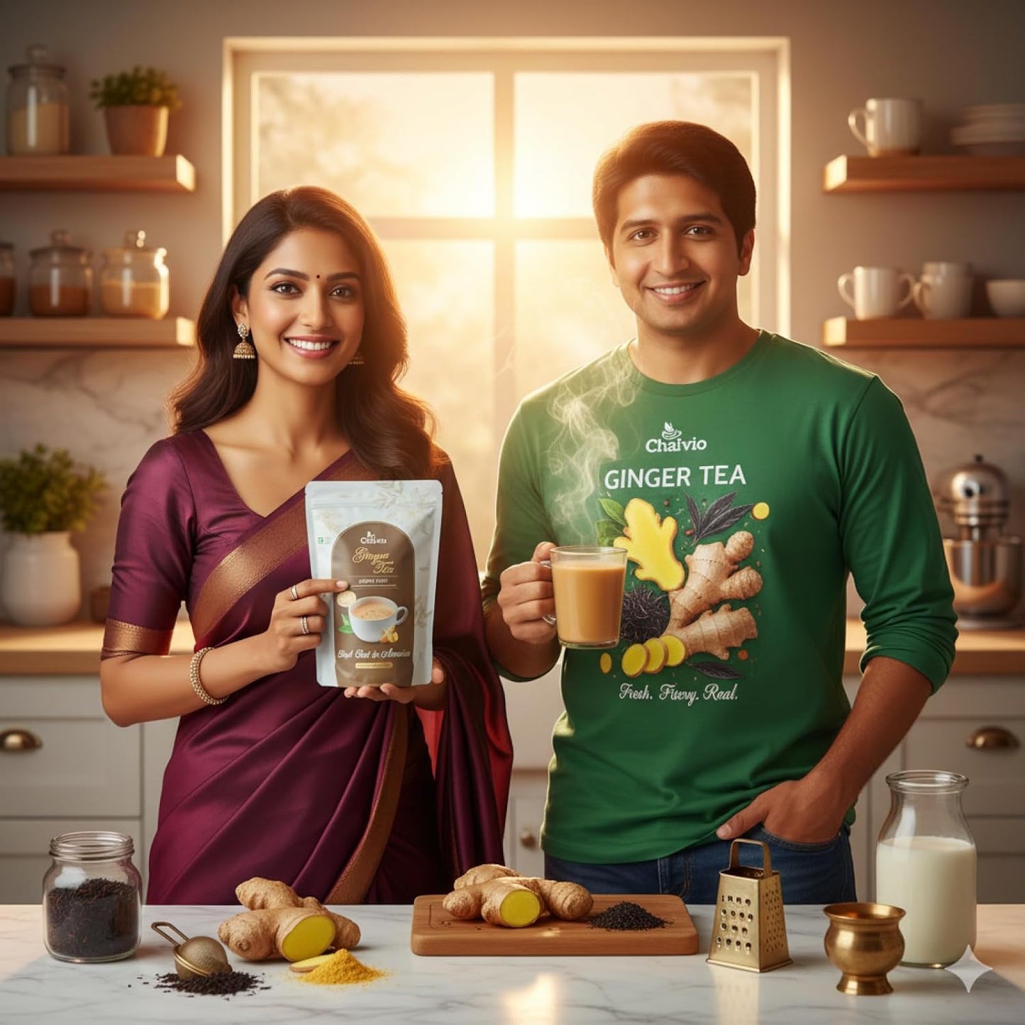 Chaivio Masala Chai Tea Latte, Unsweetened Instant Powder, Authentic Chai-with Natural Ingredients, No Preservatives, Tea Powder, Quick and Healthy Chai(1 lb)