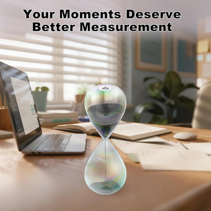3 Minute Sand Timer,3M Sand Clock with Simple Biloba Puff Design, Reloj De Arena, Large Blue Sand Watch 3 Min Hourglass Sandglass for Home,Desk,Office Decorative (Blue)
