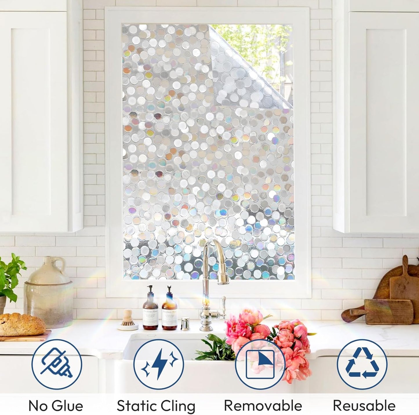 rabbitgoo Blackout Window Film Room Darkening Light Blocking 17.5" x 78.7" | Removable Static Cling without Glue, Tint & Privacy Film for Window Inside, Day & Night Sleep for Home Garage Bedroom House