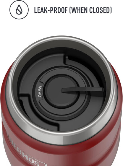 THERMOS Stainless King Vacuum-Insulated Travel Tumbler, 16 Ounce, Matte Steel