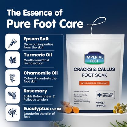 Imperial Feet Epsom Salt Foot Soak (PEDICURE GRADE)-Toenail Repair, Fungus Athletes Foot, Softens Calluses, Tired Feet & Nail Discoloration Foot Soak Salts with Tea Tree Oil 16oz (Green Fungal)