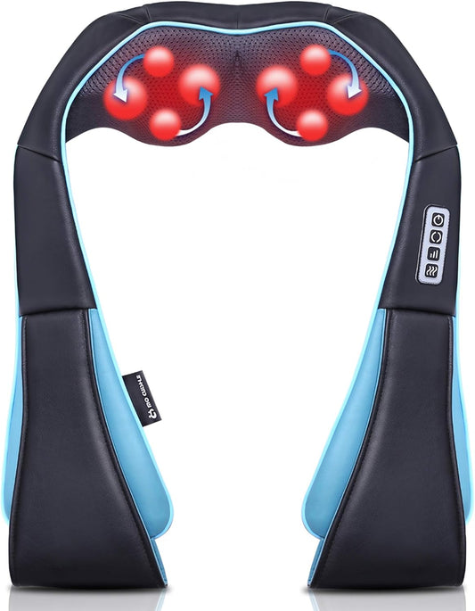 Mo Cuishle Women Men Gifts, Shiatsu Back Shoulder and Neck Massager with Heat, Electric Deep Tissue 4D Kneading Massage, Best Gifts for Mom Dad Wife Husband her Him, Christmas, Birthday (NOT Cordless)