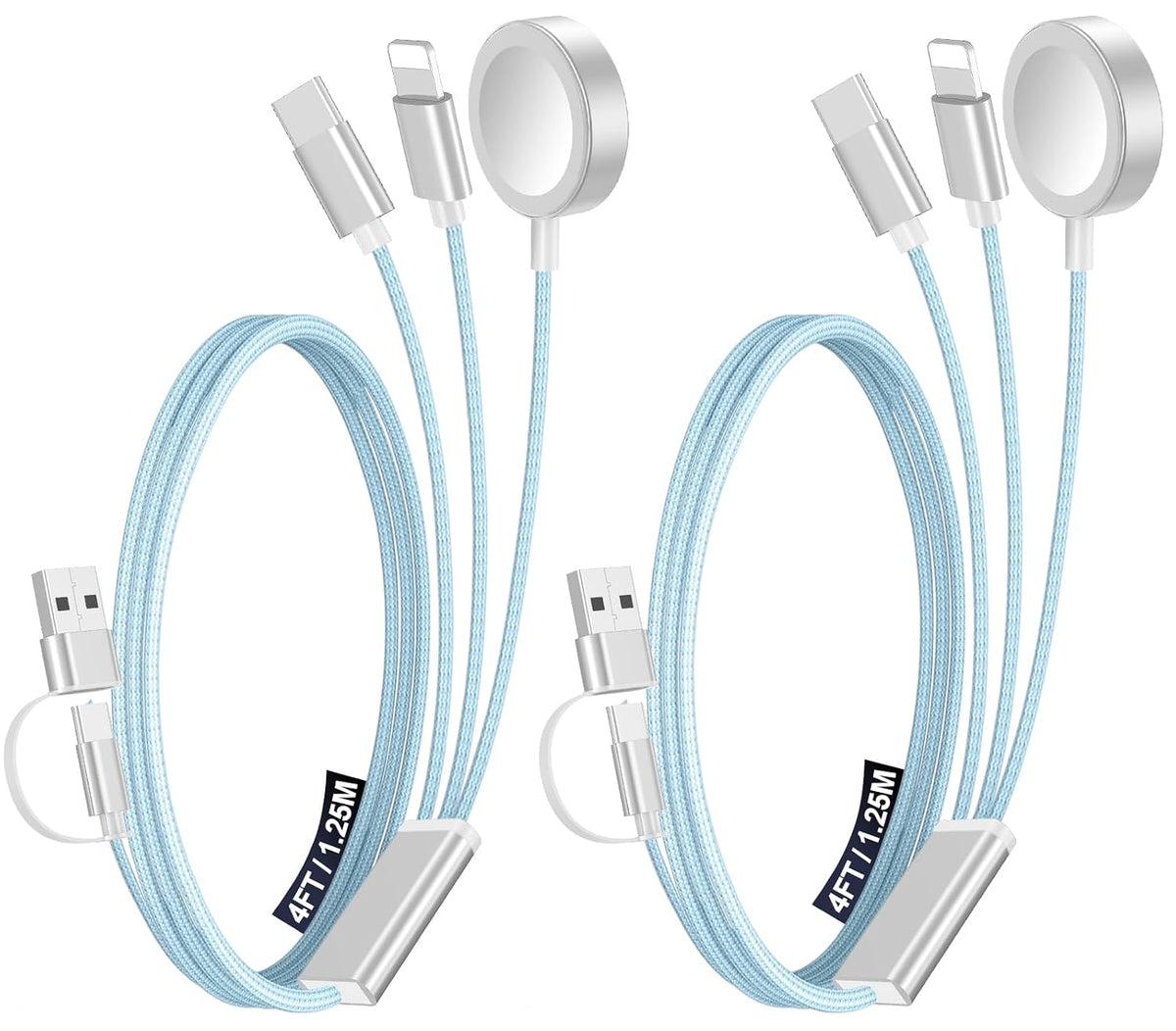 Travel Essentials for Apple Watch Charger,3-in-2 Multi Charging Cable