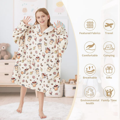 Fiosnow Glow in the Dark Unicorn Blanket Hoodies for Kids 6-13YR Oversize Wearable Blanket Hoodies for Boys Girls Teens