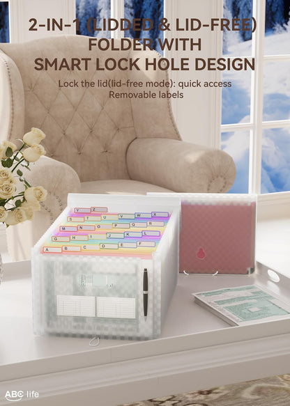 ABC life 26 Pockets Accordion File Organizer, Expanding File Folders
