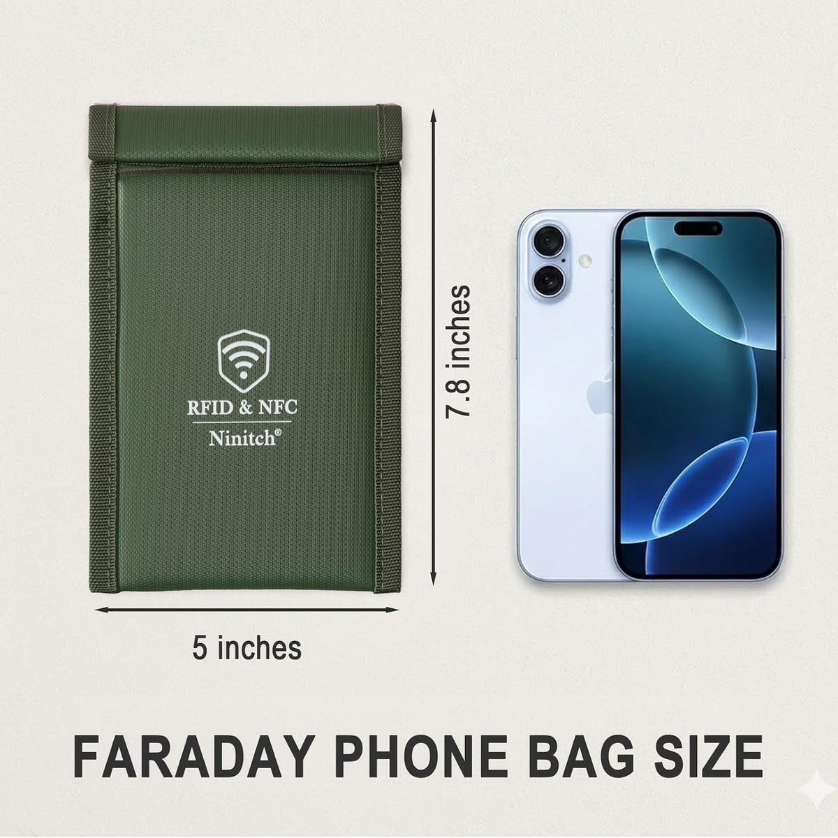 Faraday Bags for Phone Privacy & Security - Signal Blocking Pouch for GPS/WIFI/5G/RFID - Fireproof & Waterproof Anti-Drop Case for Travel & Data Protection Black