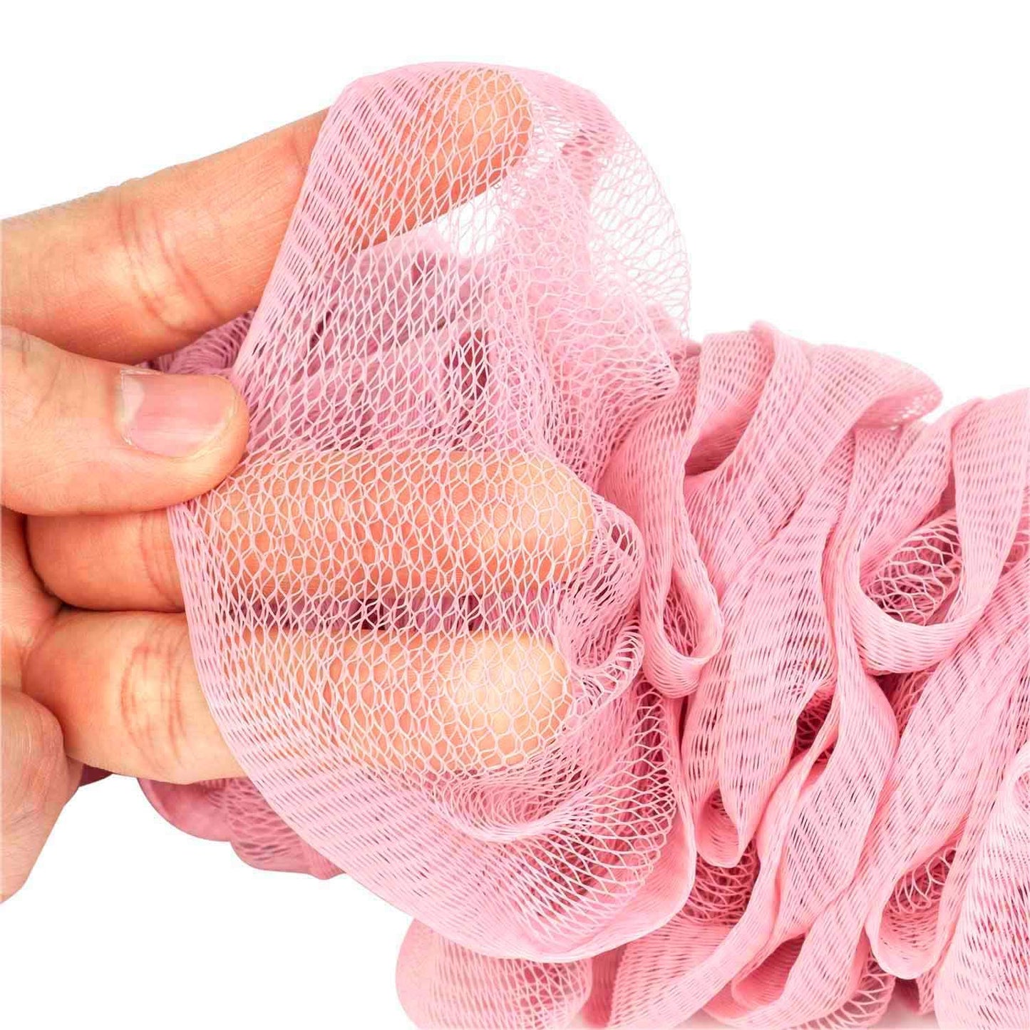 Back Scrubber for Shower, Loofah Long Handle Bath Body Brush, Soft Nylon Mesh Sponge On a Stick for Shower Men Women Kids Elderly, Exfoliating Scrub Cleaning Luffa for All Kinds of Skin(Blue)