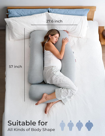 Momcozy Cooling Pregnancy Pillow - U Shaped Full Body Maternity Pillow