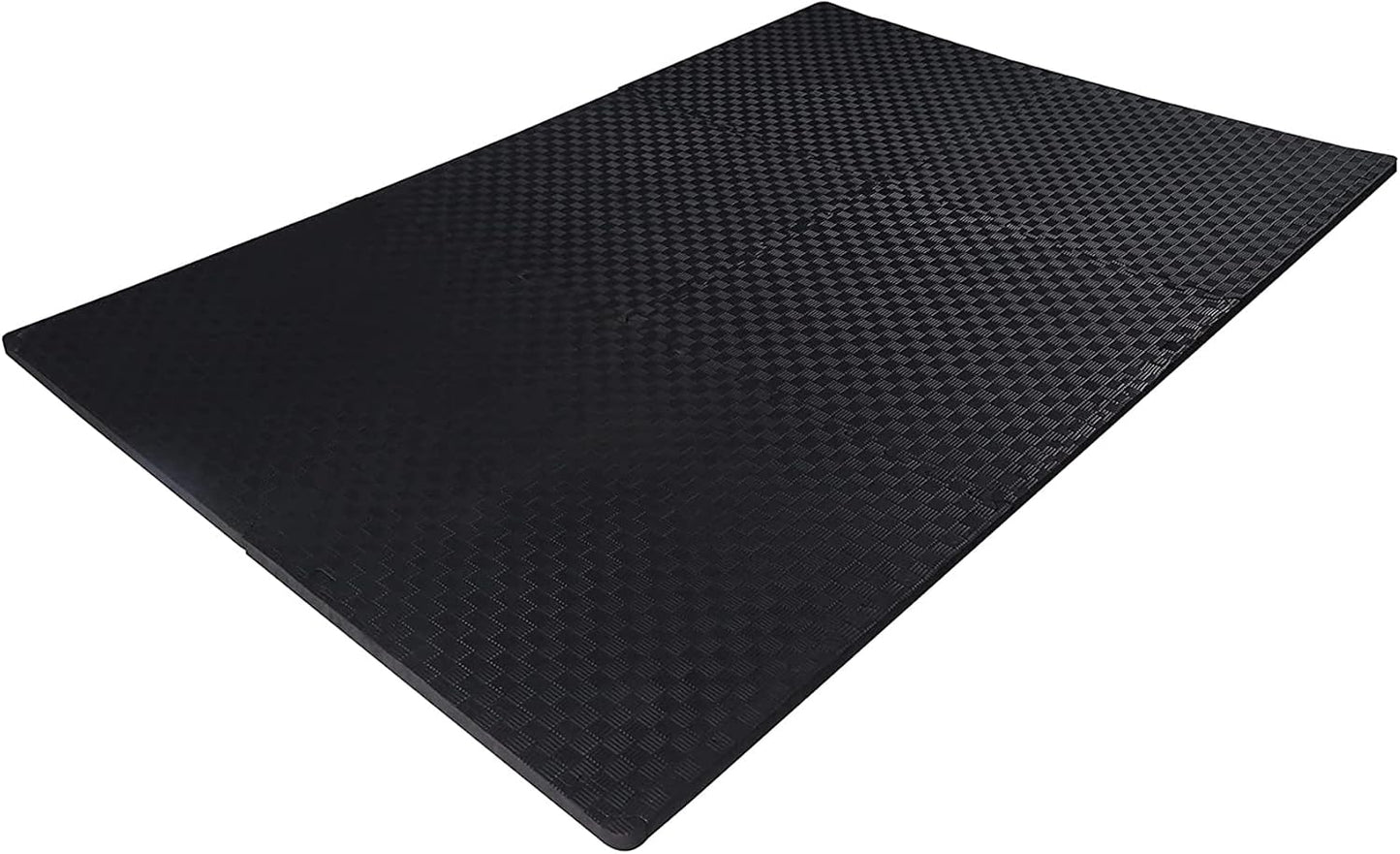BalanceFrom Puzzle Exercise Mat 1/2" Thick, EVA Interlocking Foam Floor | Tiles for Home Gym, Mat for Home Workout Equipment, Floor Padding for Kids, Black, 24 in x 24 in x 1/2 in, 144 Sq Ft-36 Tiles