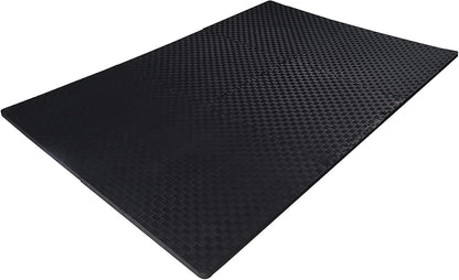 BalanceFrom Puzzle Exercise Mat 1/2" Thick, EVA Interlocking Foam Floor | Tiles for Home Gym, Mat for Home Workout Equipment, Floor Padding for Kids, Black, 24 in x 24 in x 1/2 in, 144 Sq Ft-36 Tiles