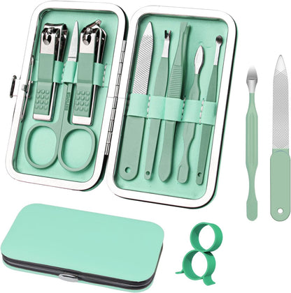 Manicure Set 8 in 1 Nail Clipper Set,RedFlow Nail Clippers,Fingernail & Toenail Clippers,Manicure Tools,Pedicure Tools,Suitable for Travel Manicure Kit,Nail Set Kit with Everything Profe (Blue)