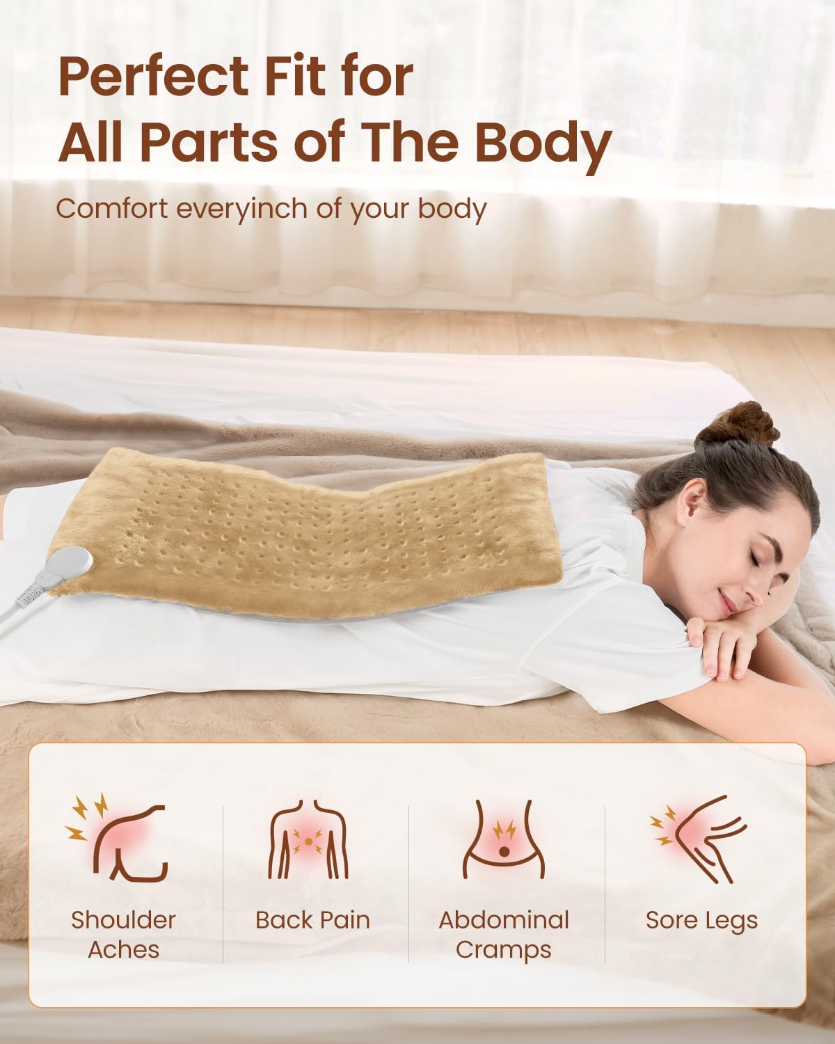 RENPHO Electric Heating Pad for Back with 10 Heat Levels