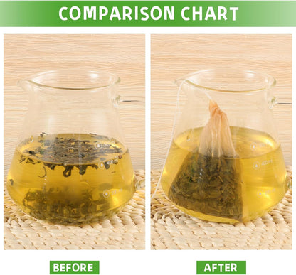 Empty Tea Bags - 300 Pcs Disposable Drawstring Unbleached Filter Bags for Loose Leaf Tea and Coffee (3.54 x 2.75 inch)