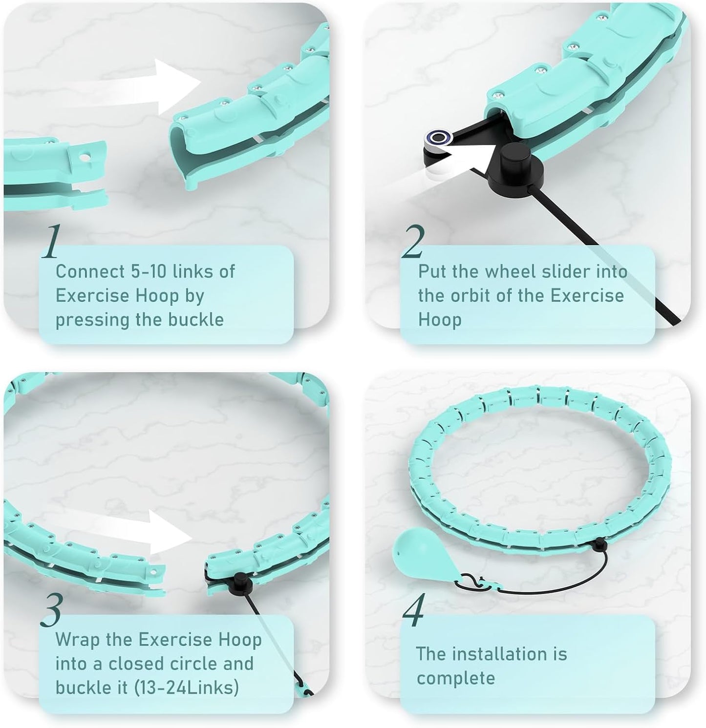 JKSHMYT Weighted Hula Circle for Adults Weight Loss, Infinity Fitness Hoop